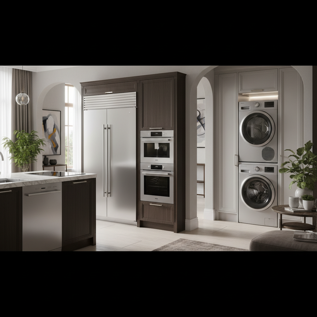 Premium household appliances in a luxury home environment
